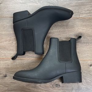 Jeffrey Campbell Havana Last Black Pointy Toe Chelsea Rubber Boots Sz 9